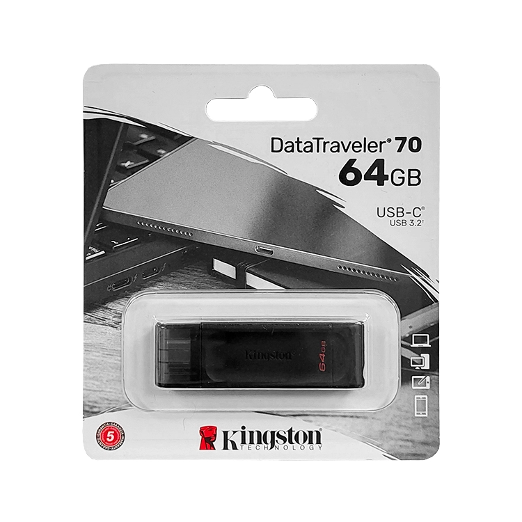 Pendrive Kingston 64GB DT70 3.2 Negro Art.DT70 -64GB